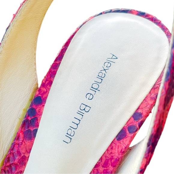 Alexander Birman Red Snakeskin Print Slingback Heels 9.5 - Picture 4 of 7